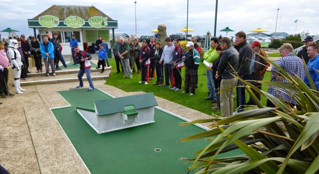 Richard Gottfried playing hole 2 at the 2014 World Crazy Golf Championships in Hastings Richard Gottfried playing hole 2 at the 2014 World Crazy Golf Championships in Hastings