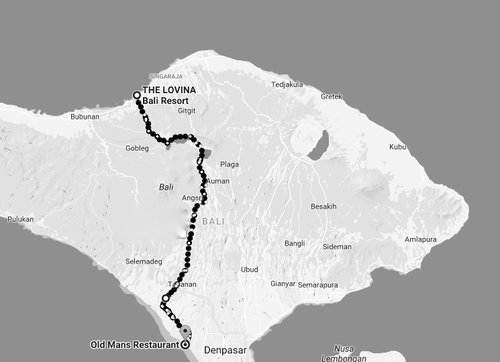 The Bali Hope Ultra Marathon Route 2018