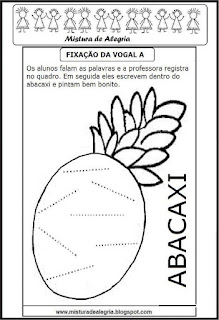 abacaxi Treino ortográfico letra a abacaxi