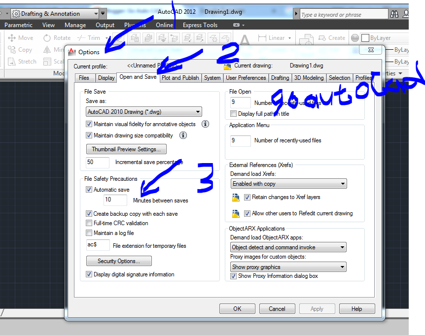 Post 9 Pengaturan Automatic Save Pada AutoCad Go Auto CAD