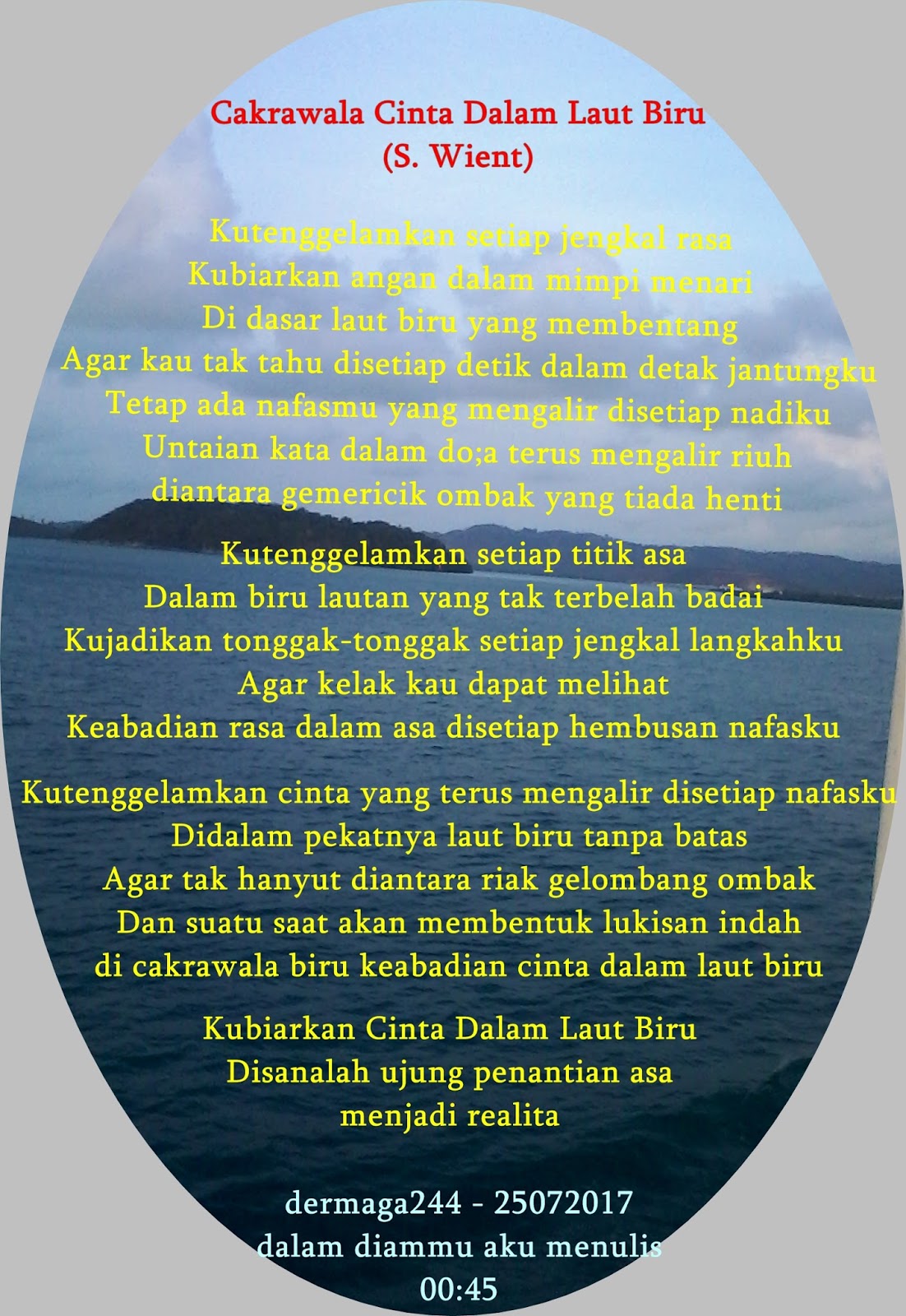 Bingkai Puisi Dermaga 244 Cakrawala Dalam Laut Biru