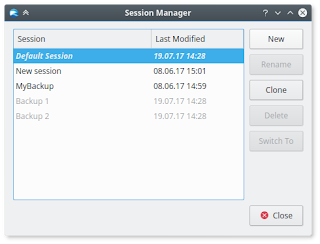 QupZilla 2.3 session manager