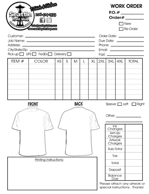 Printable T Shirt Order Forms Templates