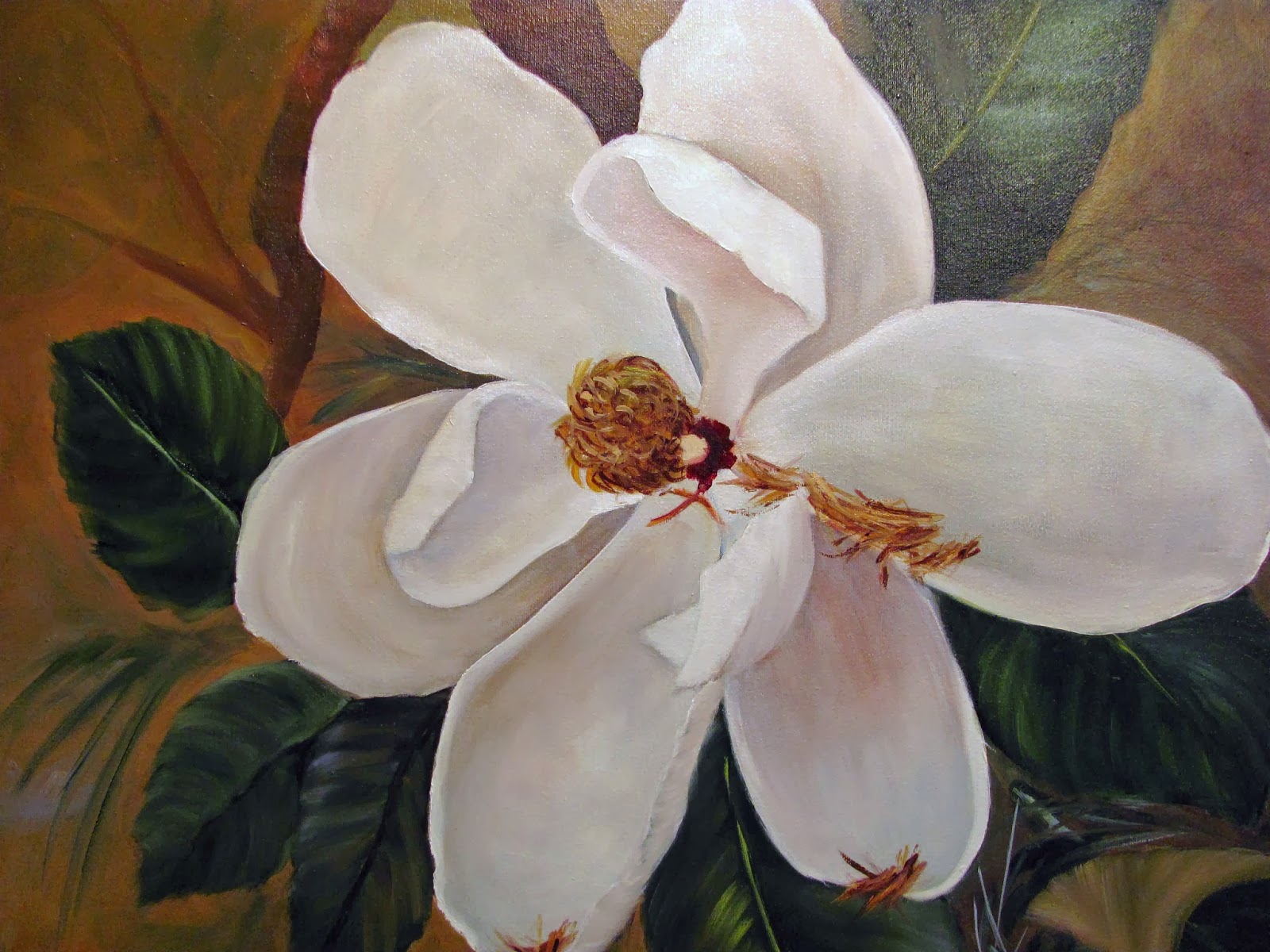 Artists Of Texas Contemporary Paintings and Art Magnolia Again by Barbara Haviland Floral OIL