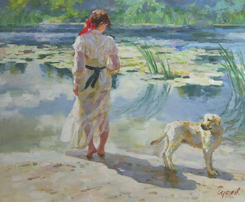 Vladimir Gusev 1957 | Russian Plein-air Figurative painter