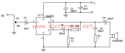 potenciômetro amplificador tda2003
