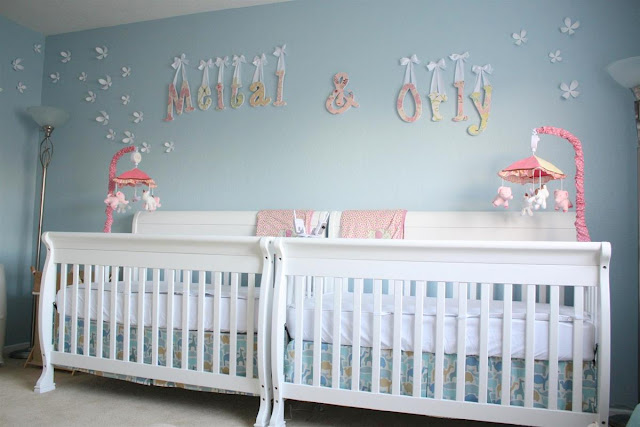 Quarto para gêmeas Ideias para quartos de bebês gêmeos