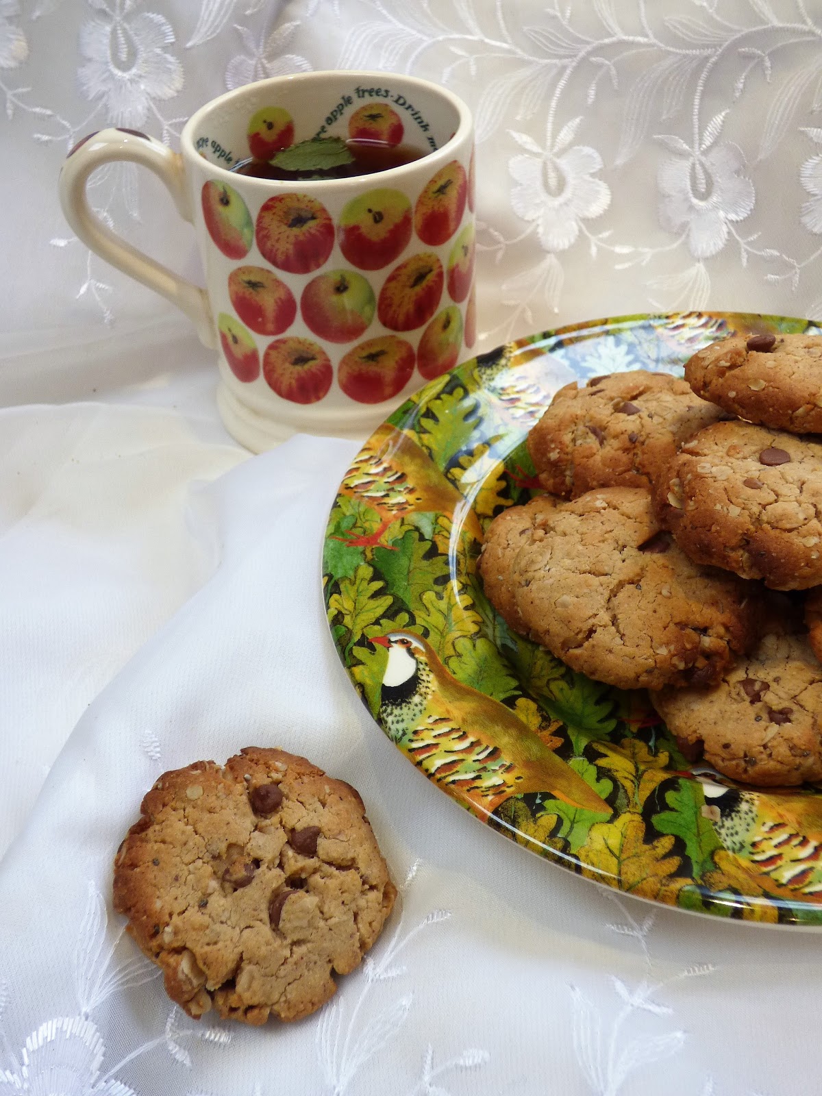 Chez Maximka Peanut, cashew & pecan butter oat cookies with chocolate