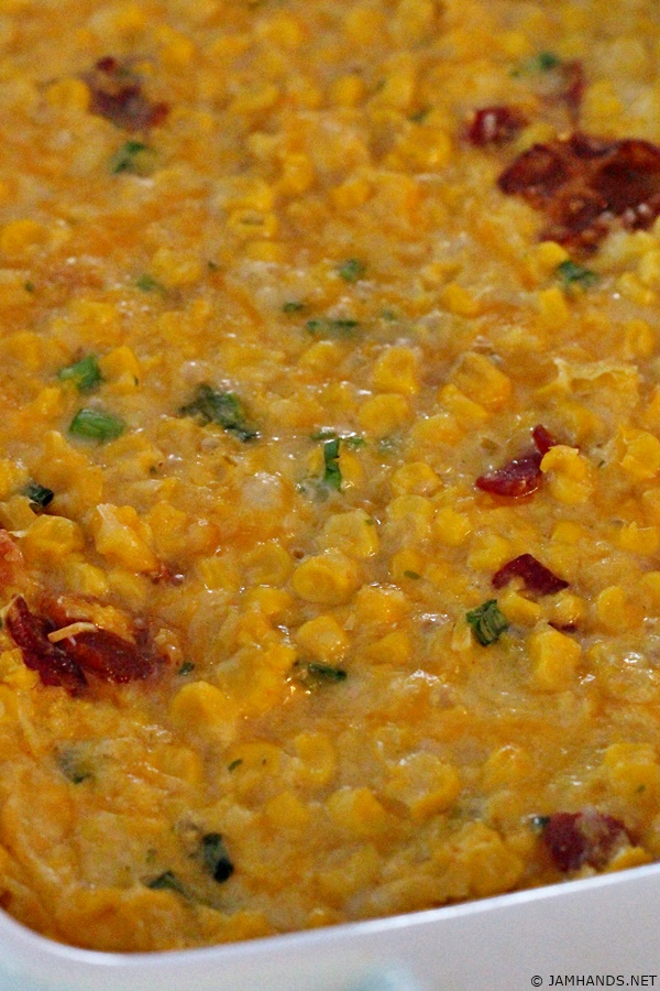 Jam Hands Cheesy Bacon Corn Casserole