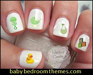 Baby Shower Nail Art Decals baby themed nail art