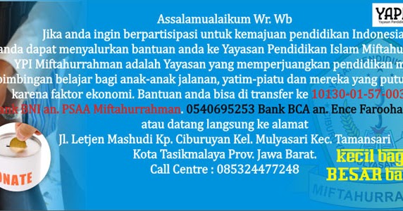 LAYANAN DONATUR ~ Portal Yayasan Pendidikan Islam 