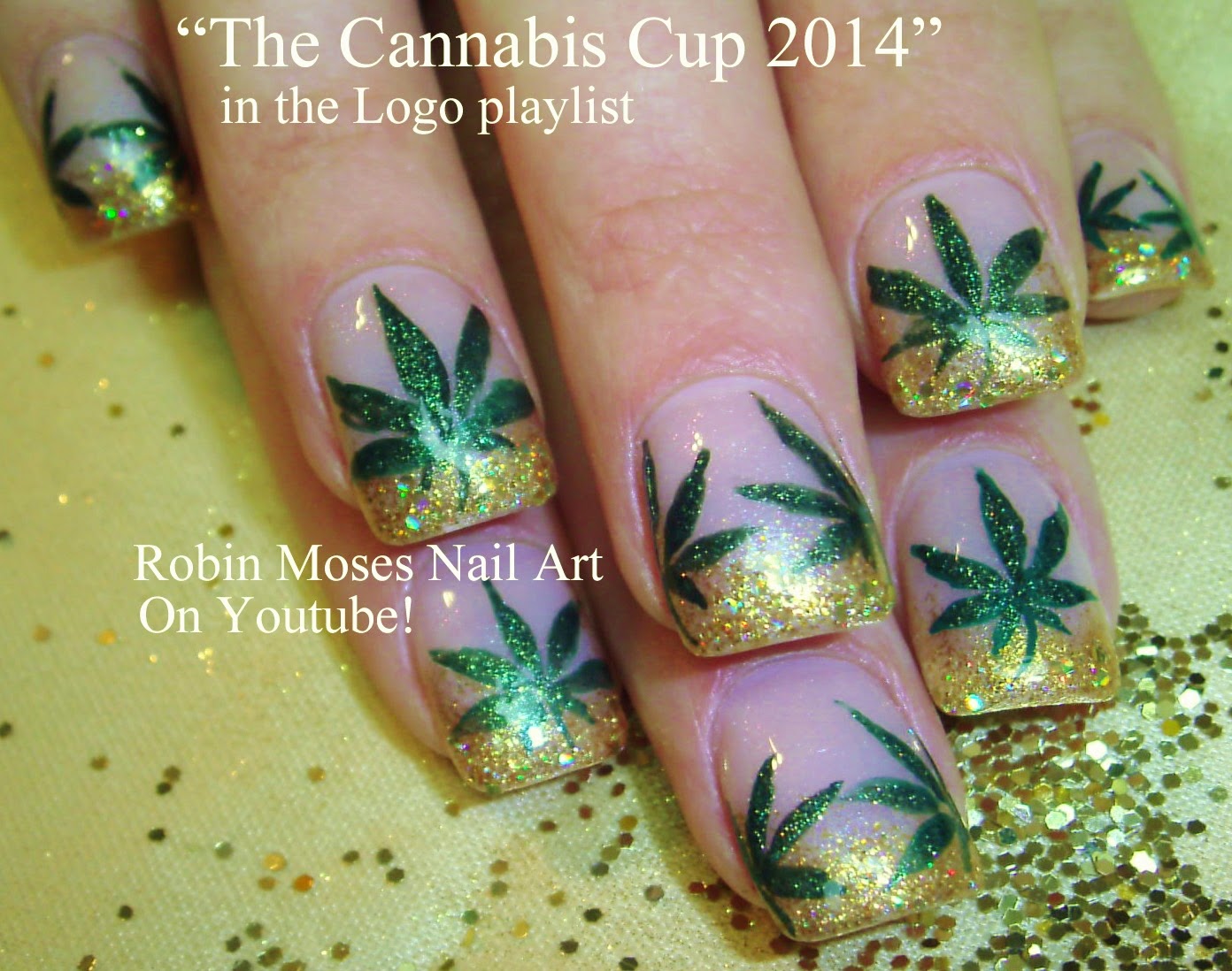 1. "Marijuana Leaf Nail Art Design" - wide 2
