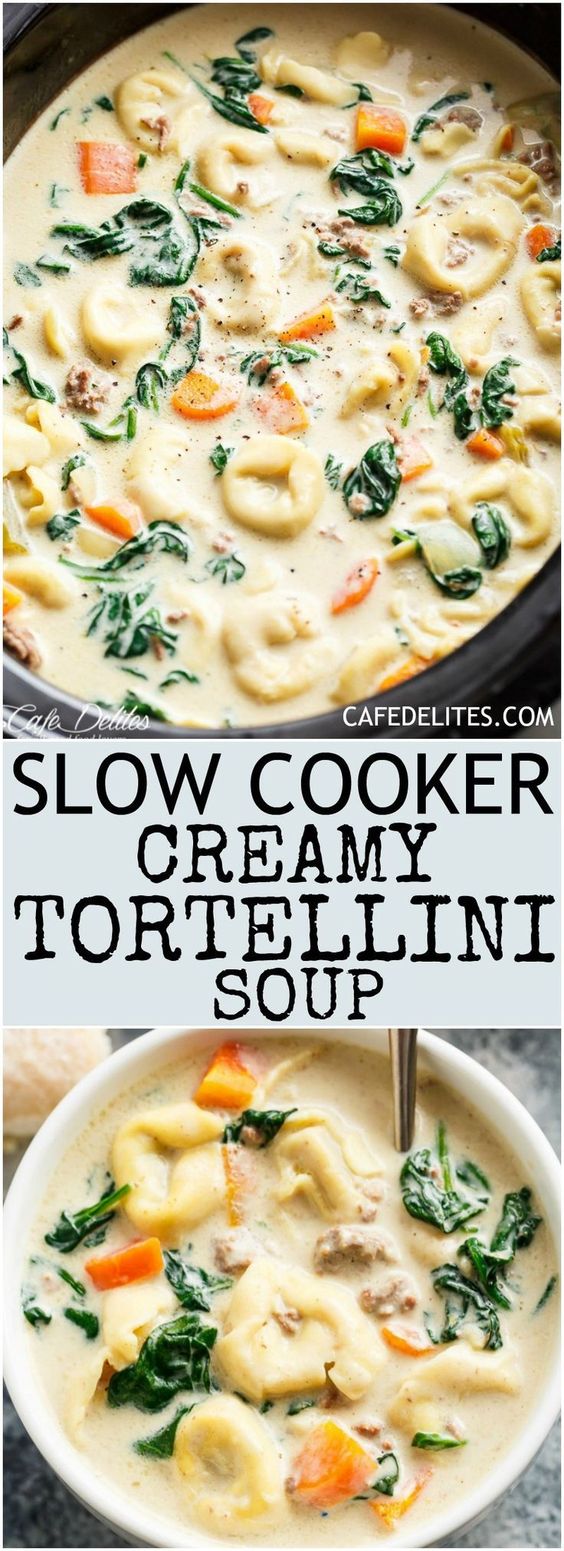 Slow Cooker Creamy Tortellini Soup - Smart Cooking