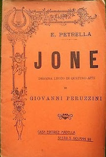 The libretto from Petrella's most famous work, Jone, published in 1858