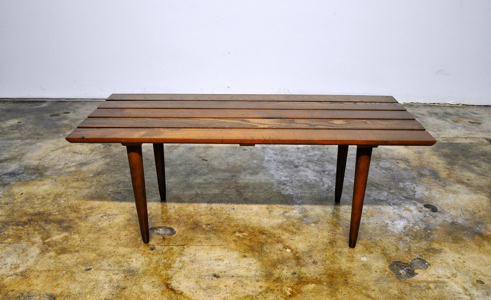 SELECT MODERN: Mid Century Modern Slat Bench