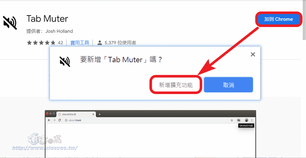 Tab Muter 擴充功能一鍵讓 Chrome 瀏覽器分頁靜音