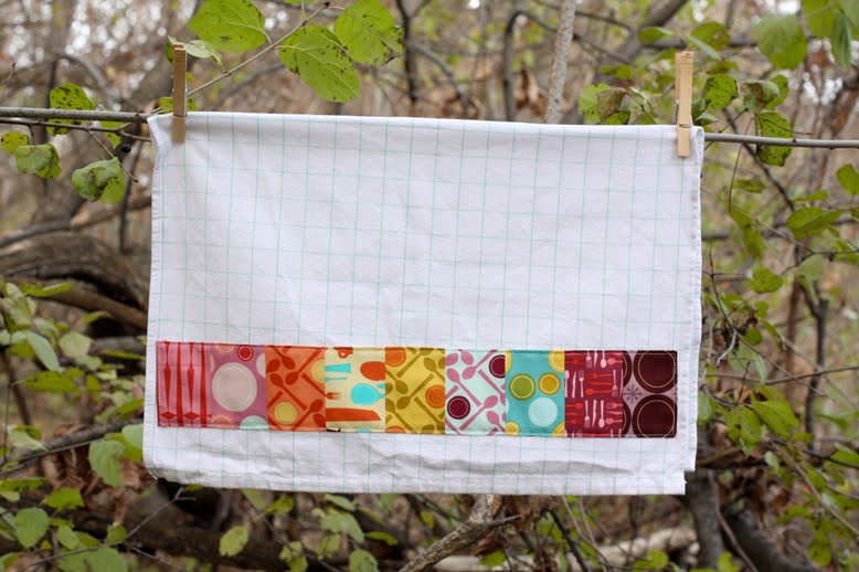 In Color Order Fabric Embellished Dish Towels Tutorial