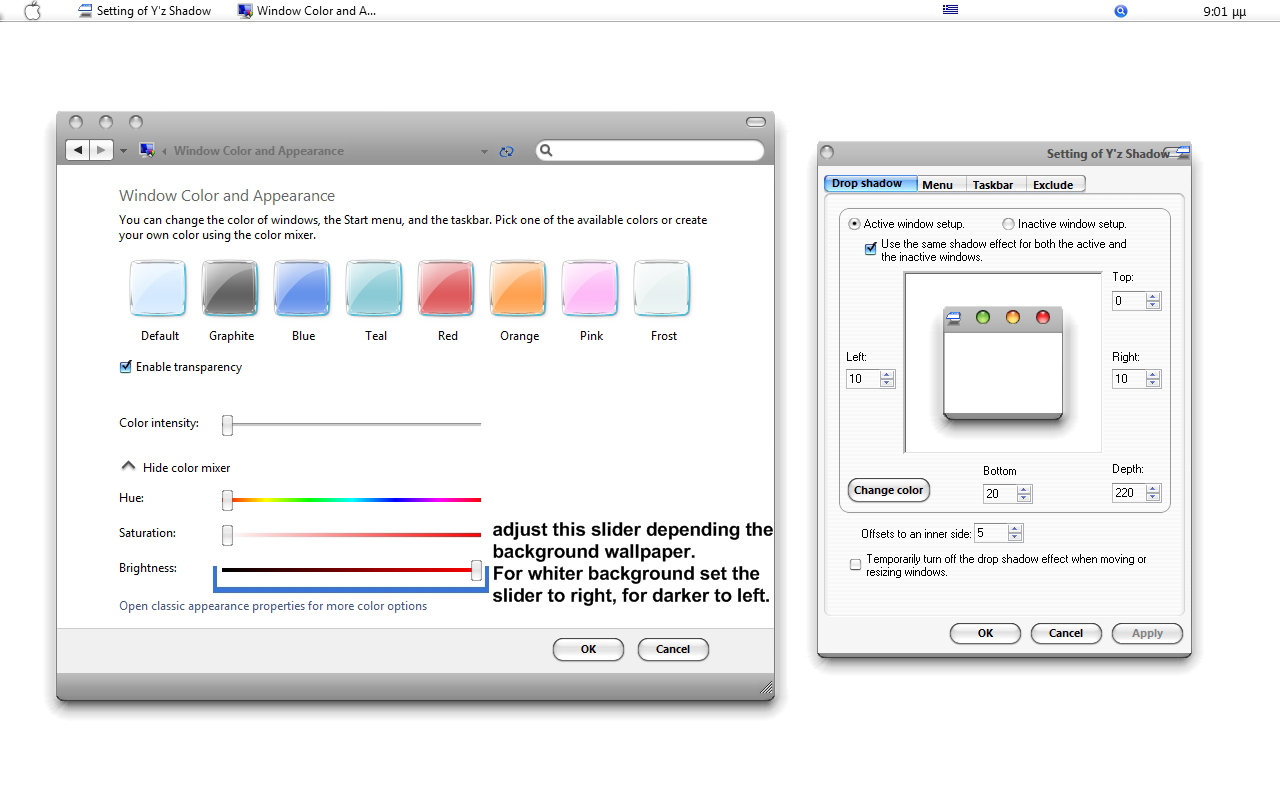 Shadow settings