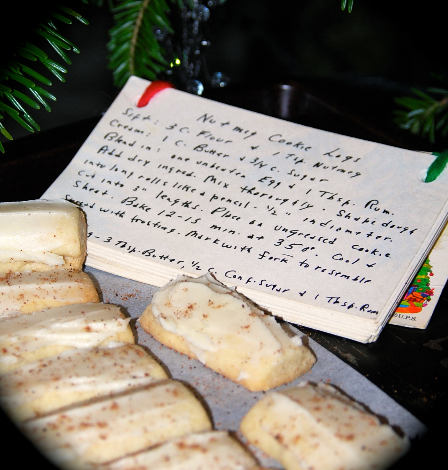Nutmeg Cookie Logs Christmas Cookies from Gram's Recipes