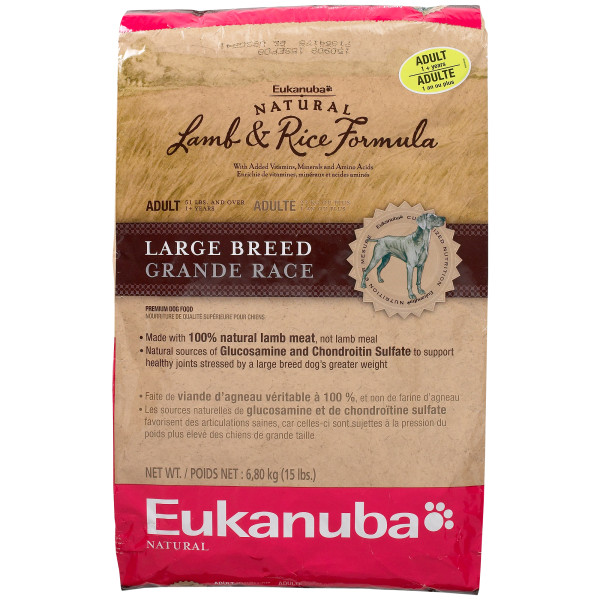 Woof Woof Dog Food Supplier EUKANUBA NATURAL LAMB & RICE LARGE BREED