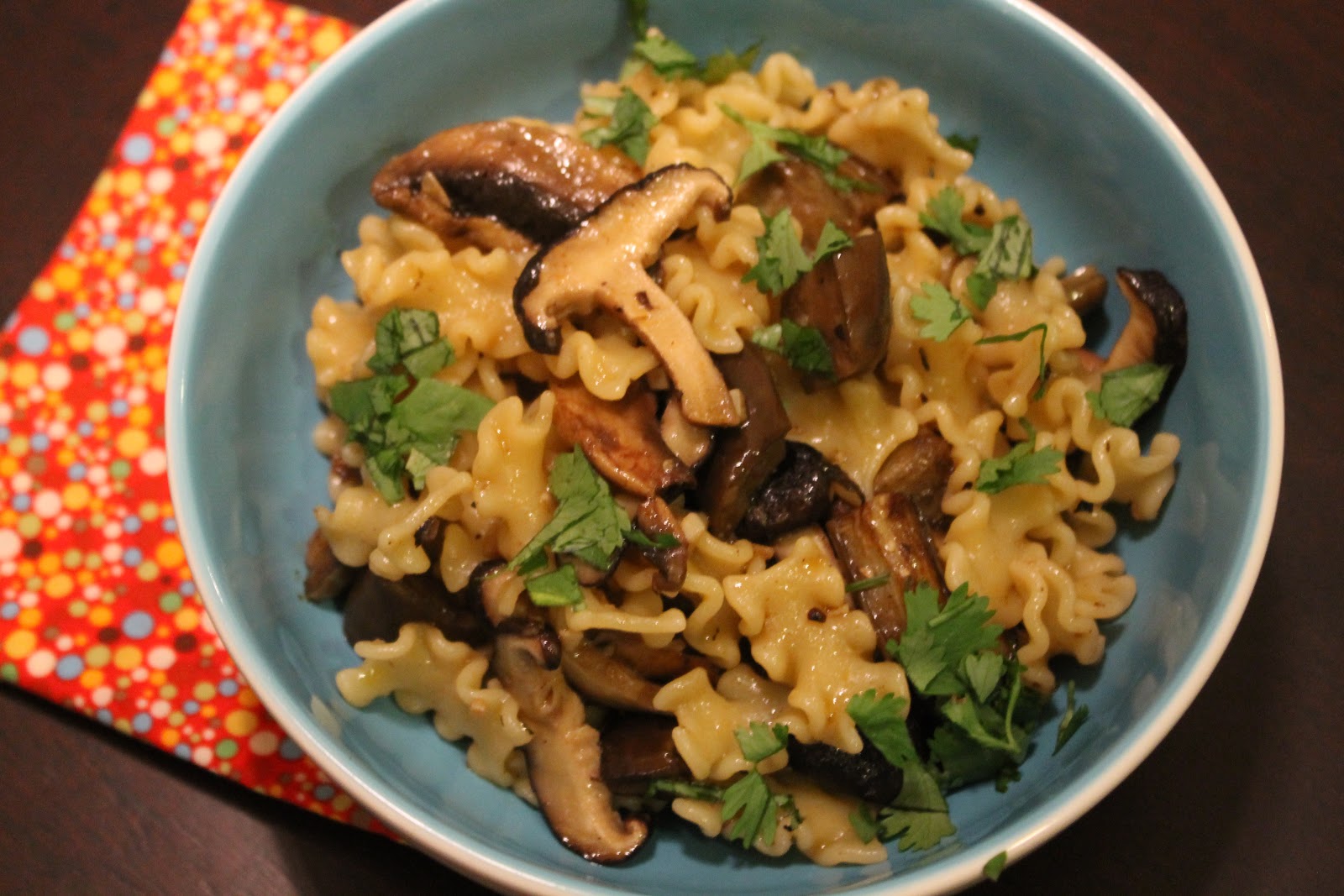 Cookin' & Craftin' Roasted Shiitake and Eggplant Pasta