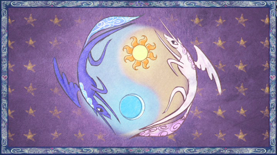 Luna and Celestia in the intro sequence