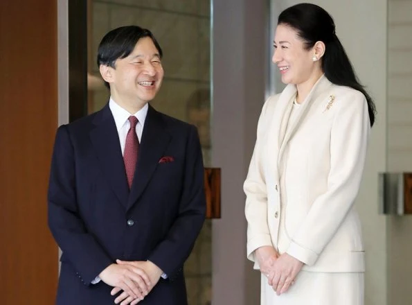 Crown Princess Masako sends off her husband Crown Prince Naruhito as he leaves for Malaysia, at Togu Palace