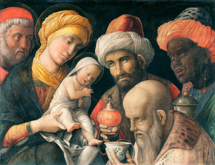 Andrea Mantegna - Épiphanie / Adoration des mages, Triptyque des Offices (~1460)
