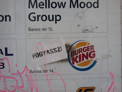 Burger King, street art, Budapest, stencil