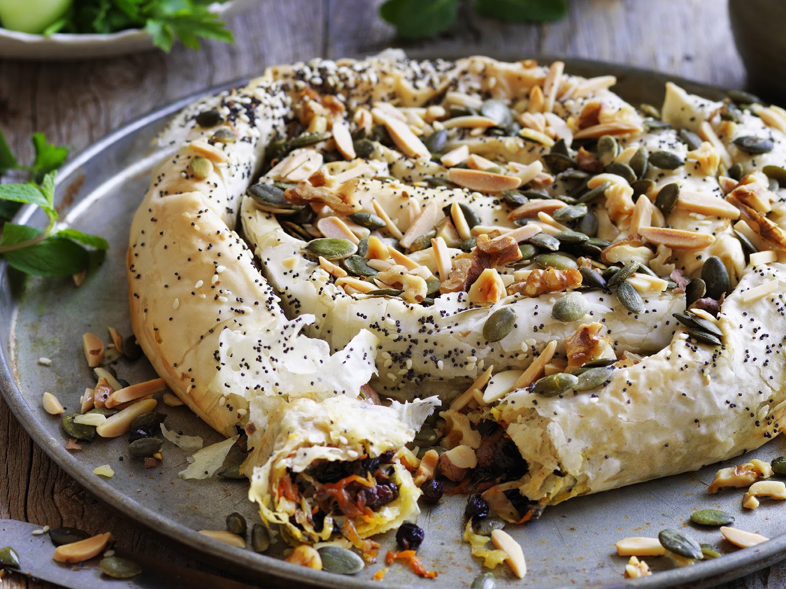 Seeded carrot and cabbage filo pie recipe LEBANESE RECIPES