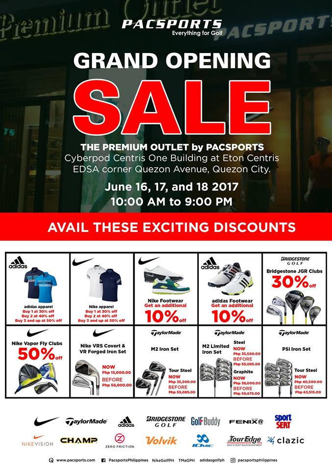 Manila Shopper The Premium Outlet by Pacsports Grand Opening SALE