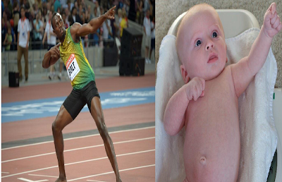 Aww!!! Babies Mimic Usain Bolt's Lighting Pose On Twitter