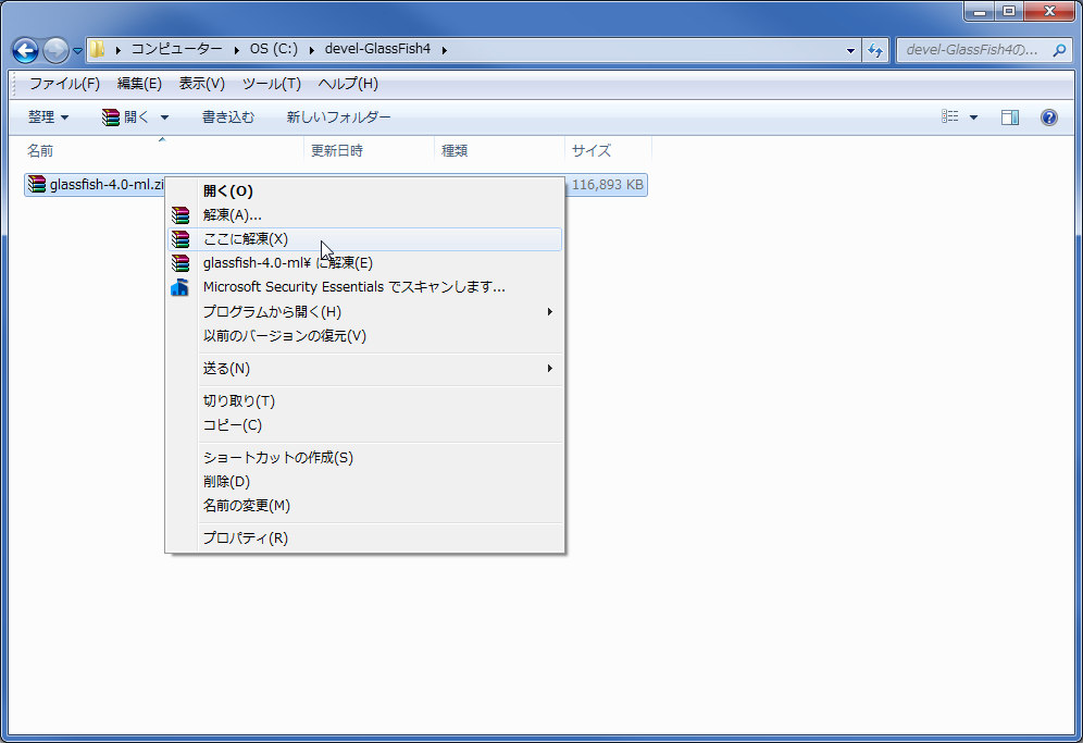 しがないプログラマーの備忘録 GlassFish Server Open Source Edition 4.0(Zip版)のインストール(解凍)方法