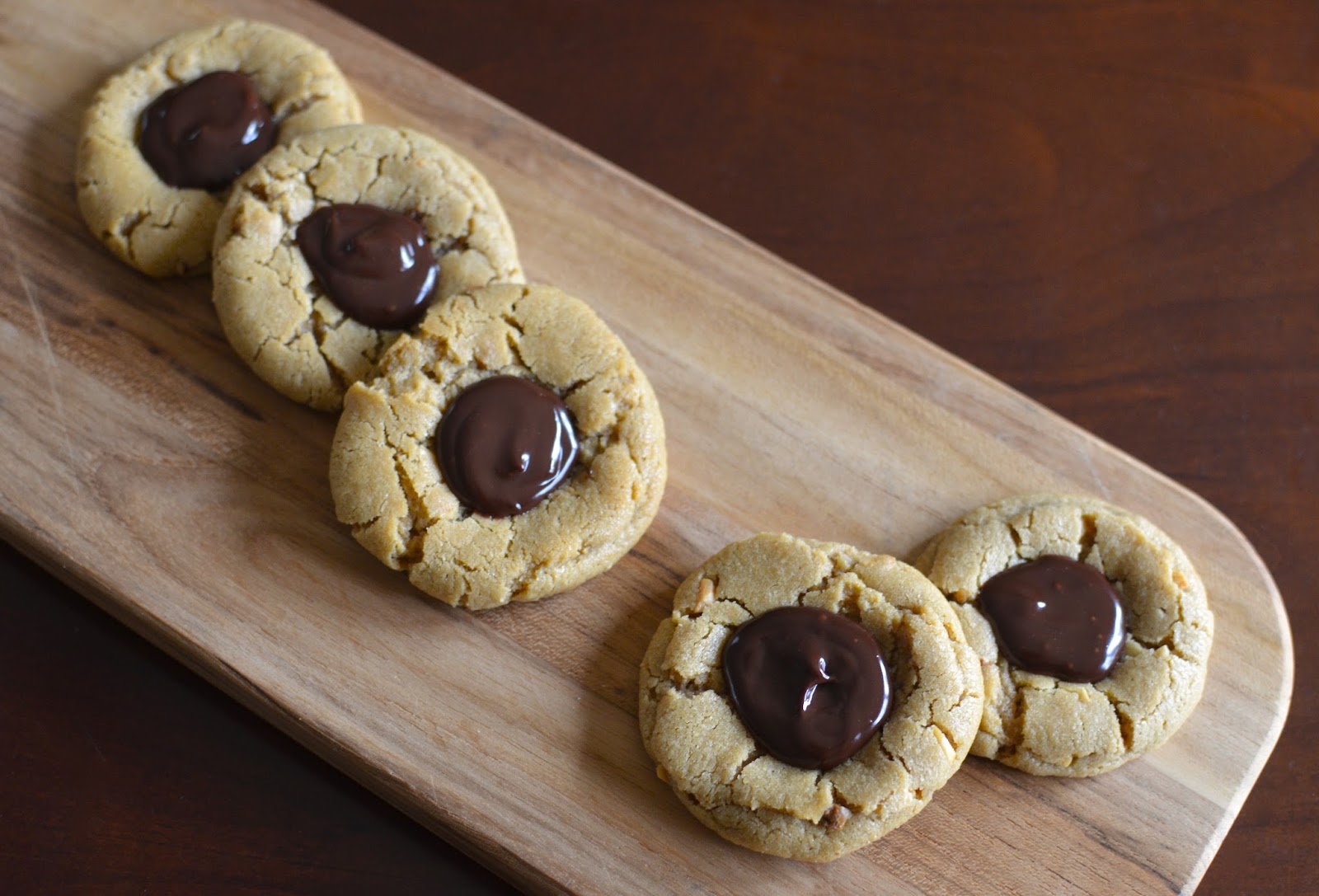 Playing with Flour Peanut butterdark chocolate thumbprints