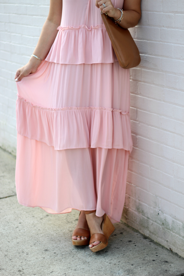 With Style & Grace Tiered Pink Maxi Dress