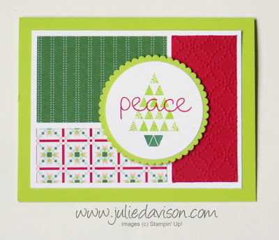 Stampin' Up! Christmas Quilt Peace Card ~ 2017 Holiday Catalog ~ Stamp of the Month Club Card Kit ~ www.juliedavison.com/clubs