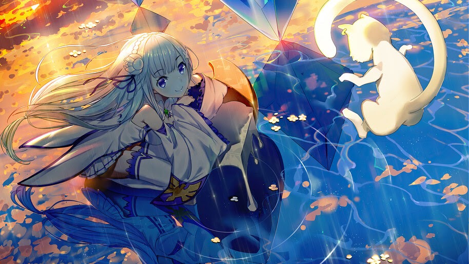 Emilia, Re:Zero, Anime, Girl, 4K, #4.2746