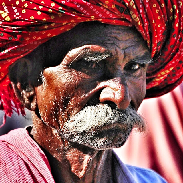 Indian Old men man male guy in colors portrait beautiful rajasthan