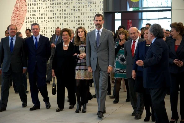 Crown Prince Felipe of Spain and Crown Princess Letizia of Spain attend the inauguration of "Casa del Lector" in Madrid, Spain