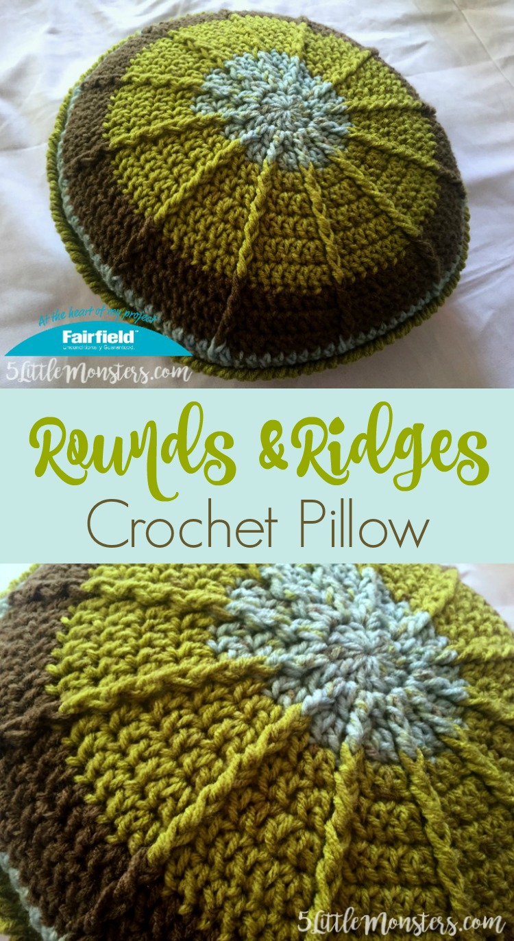 5 Little Monsters Rounds And Ridges Crochet Pillow