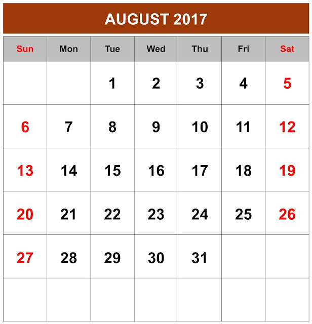 August 2017 Calendar, August Calendar 2017, August 2017 Printable calendar, August 2017 calendar printable, August 2017 Blank Calendar, August 2017 Calendar with Holidays