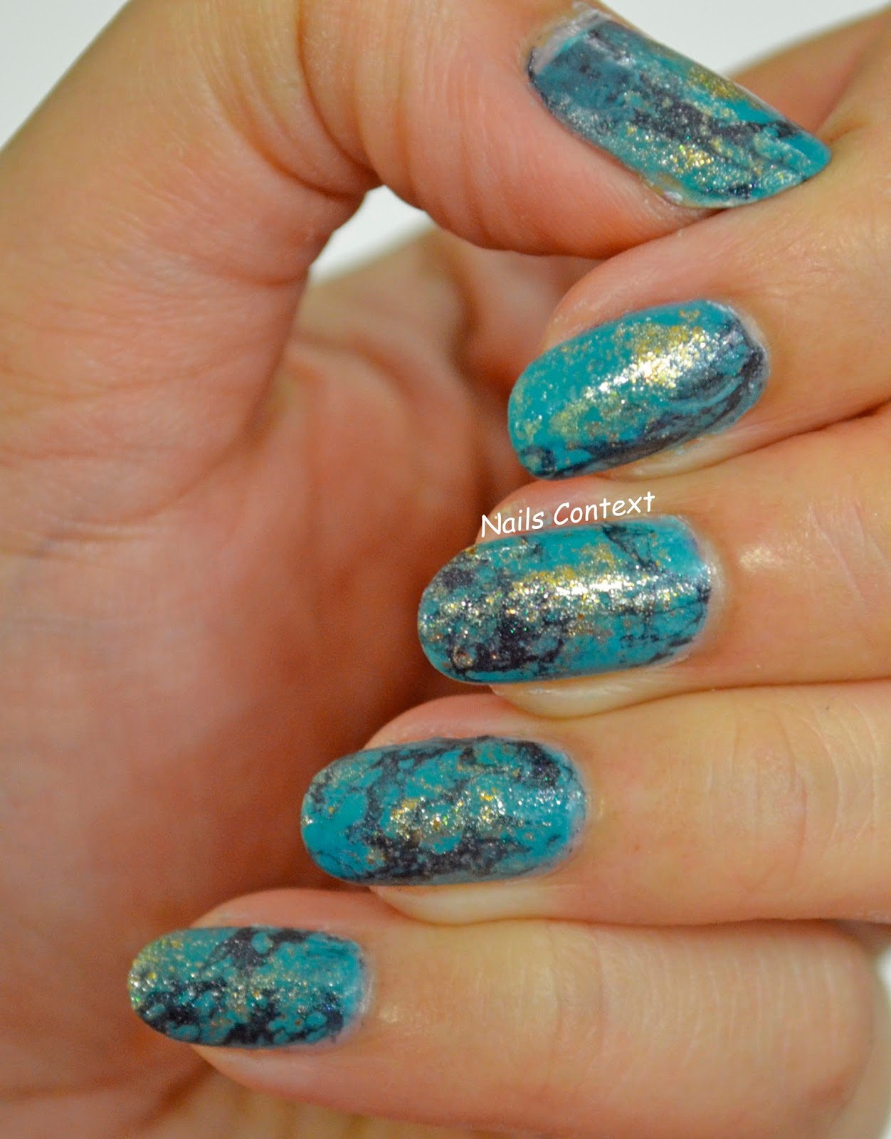 Nails Context: Turquoise Stone