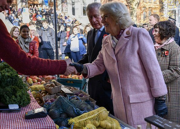 The Prince of Wales and The Duchess of Cornwall visited Swiss Cottage Farmers’ Market to celebrate the 20th anniversary