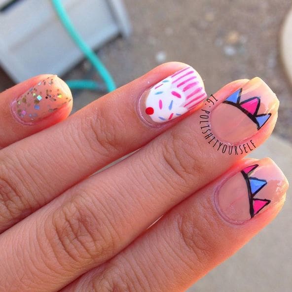 Birthday Nail Art #birthdaynailart #birthdaynails | Birthday nail art, Birthday  nail designs, Nail art for kids