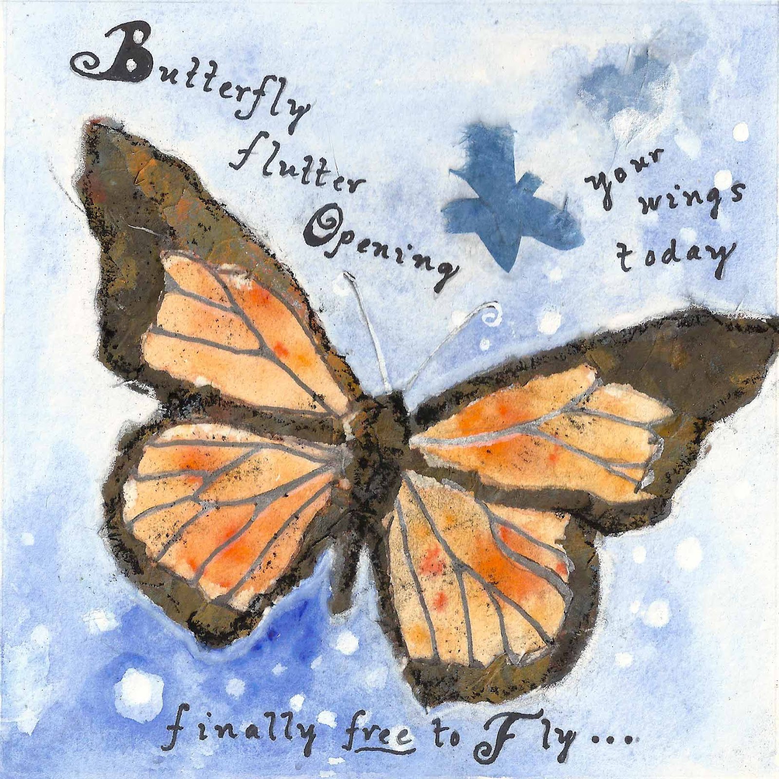 Kathy Jurek Butterfly collage with haiku
