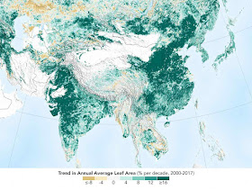 A China e a Índia lideraram o reverdecer do  planeta. Exageros anti-dematamento do ambientalismo não vêm ao caso.