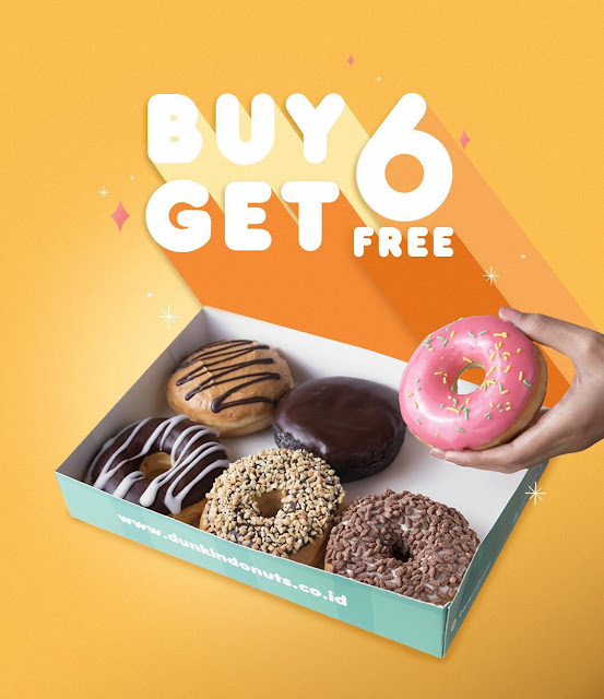 #DunkinDonuts - #Promo Beli 6 Gratis 6 Donut Pakai Kupon Line (20 - 22 April 2019)