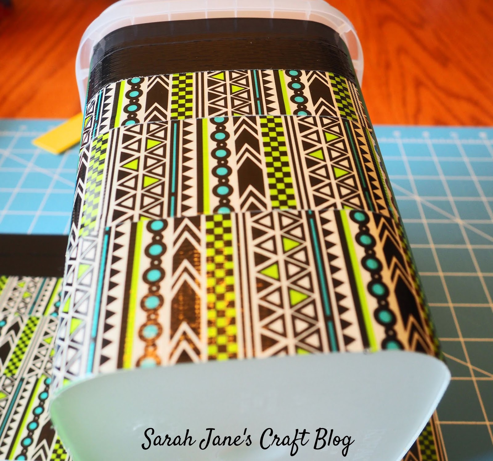 Dishwasher Pod Mini Trash Can (or Storage Canister) with Duct Tape