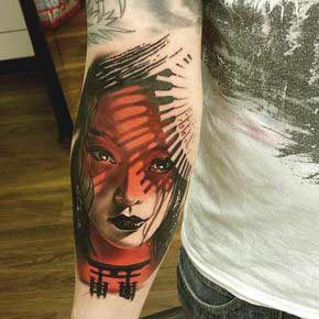 geisha samurai tattoo