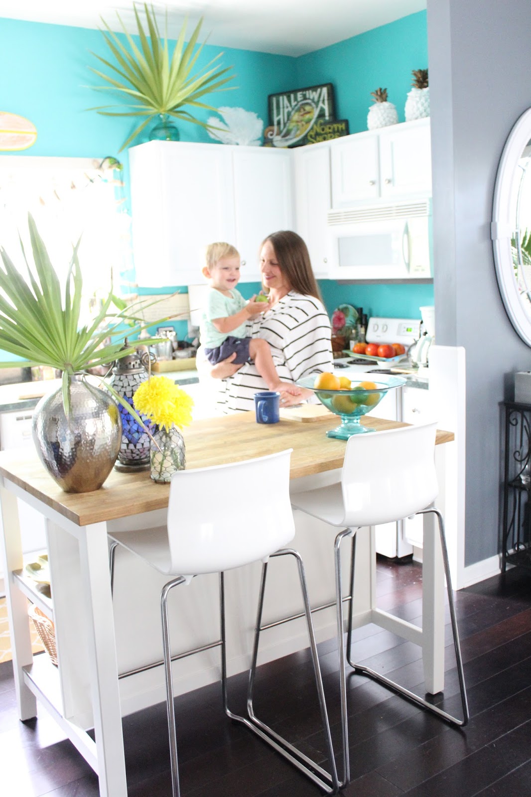 Beach House DIY: Painting Kitchen Cabinets | Stripes and Whimsy, image size:1066x1600